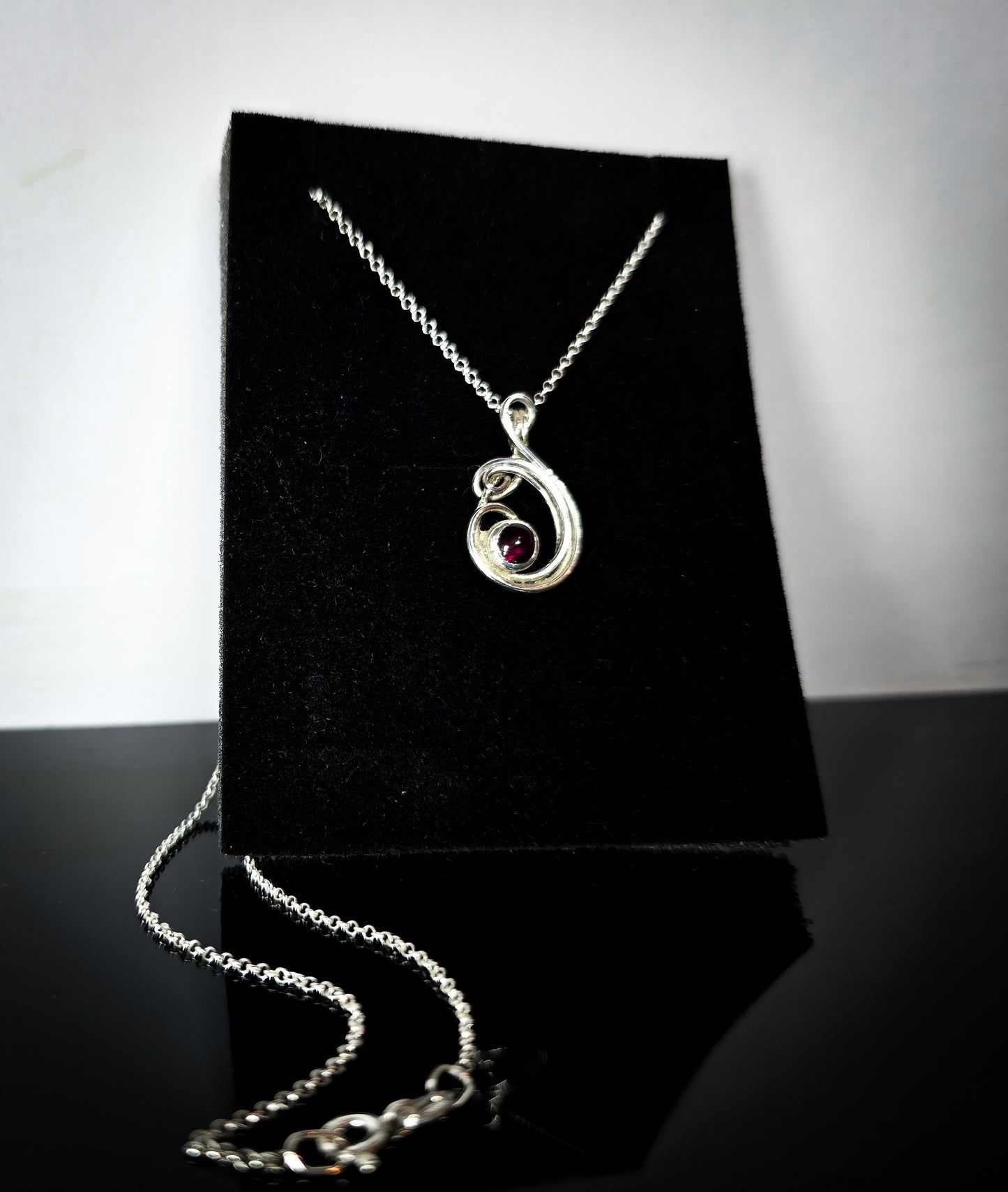 Sterling Silver and Garnet Gemstone Pendant