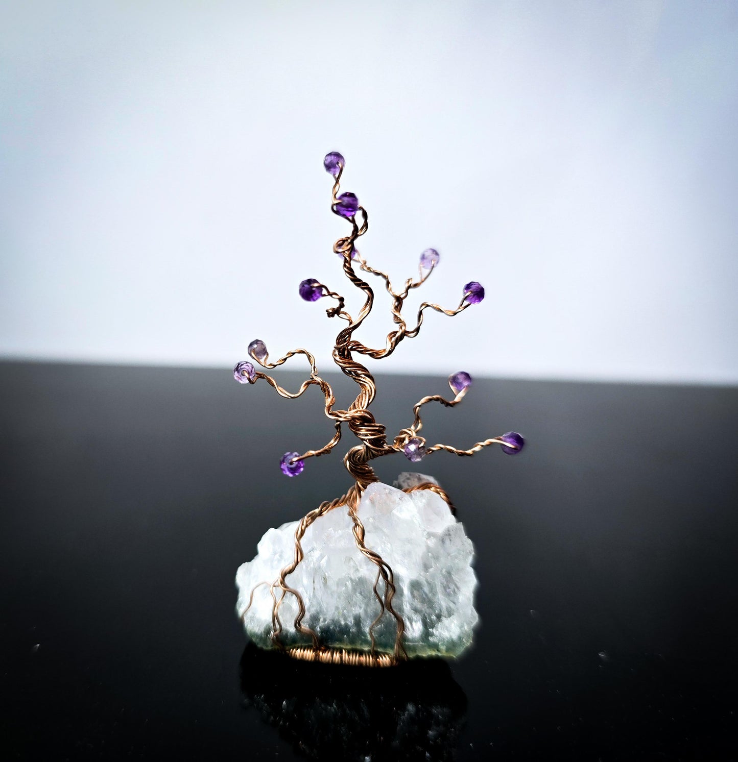 Tree of Life Ornament Amethyst Gemstone and Copper