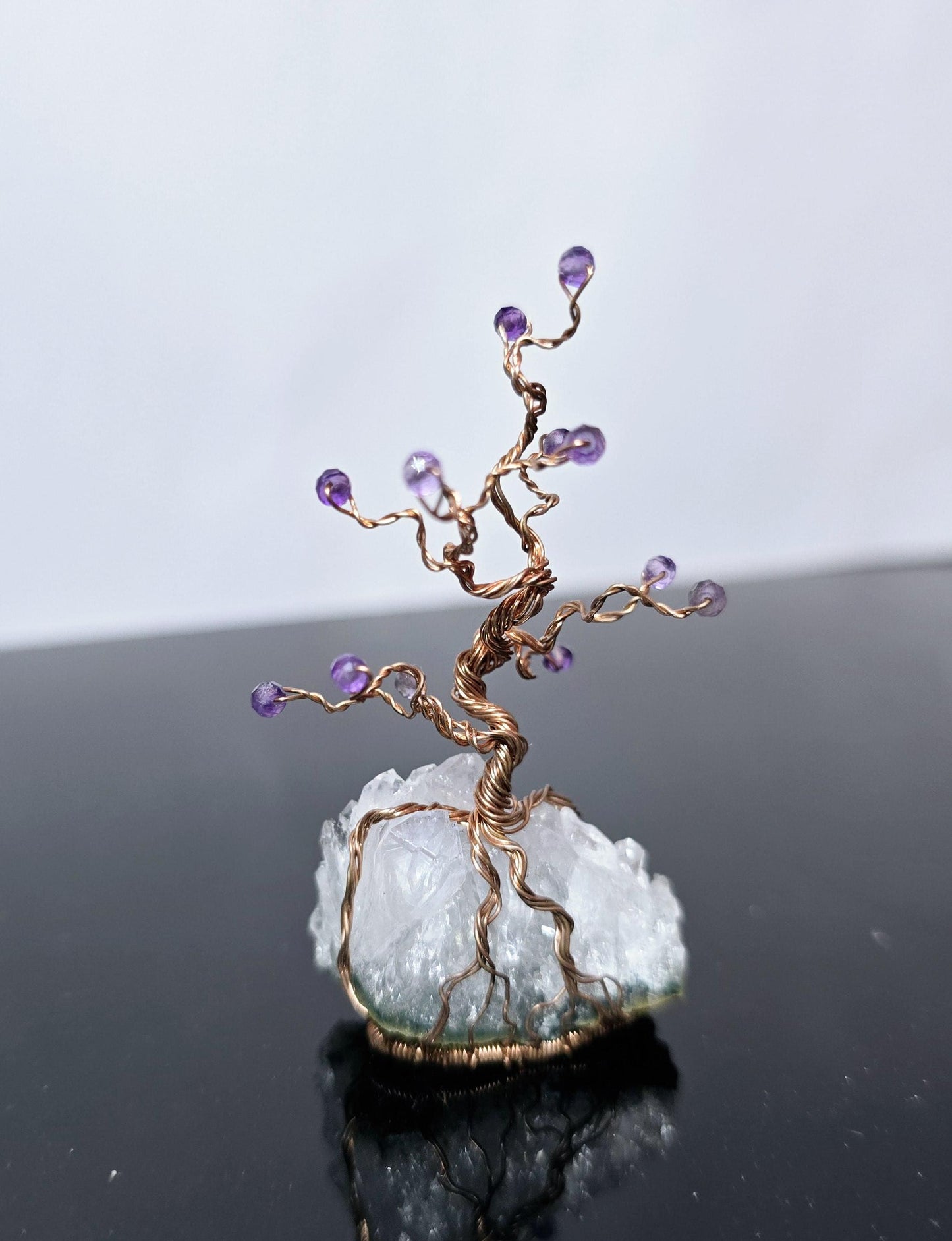 Tree of Life Ornament Amethyst Gemstone and Copper