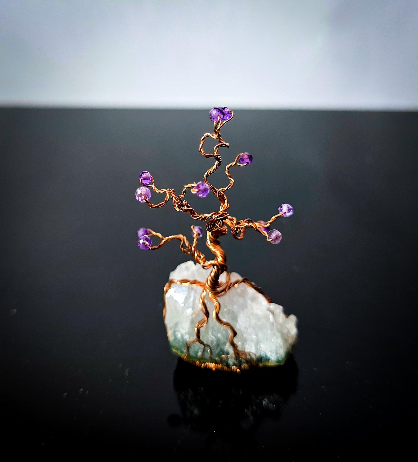 Tree of Life Ornament Amethyst Gemstone and Copper