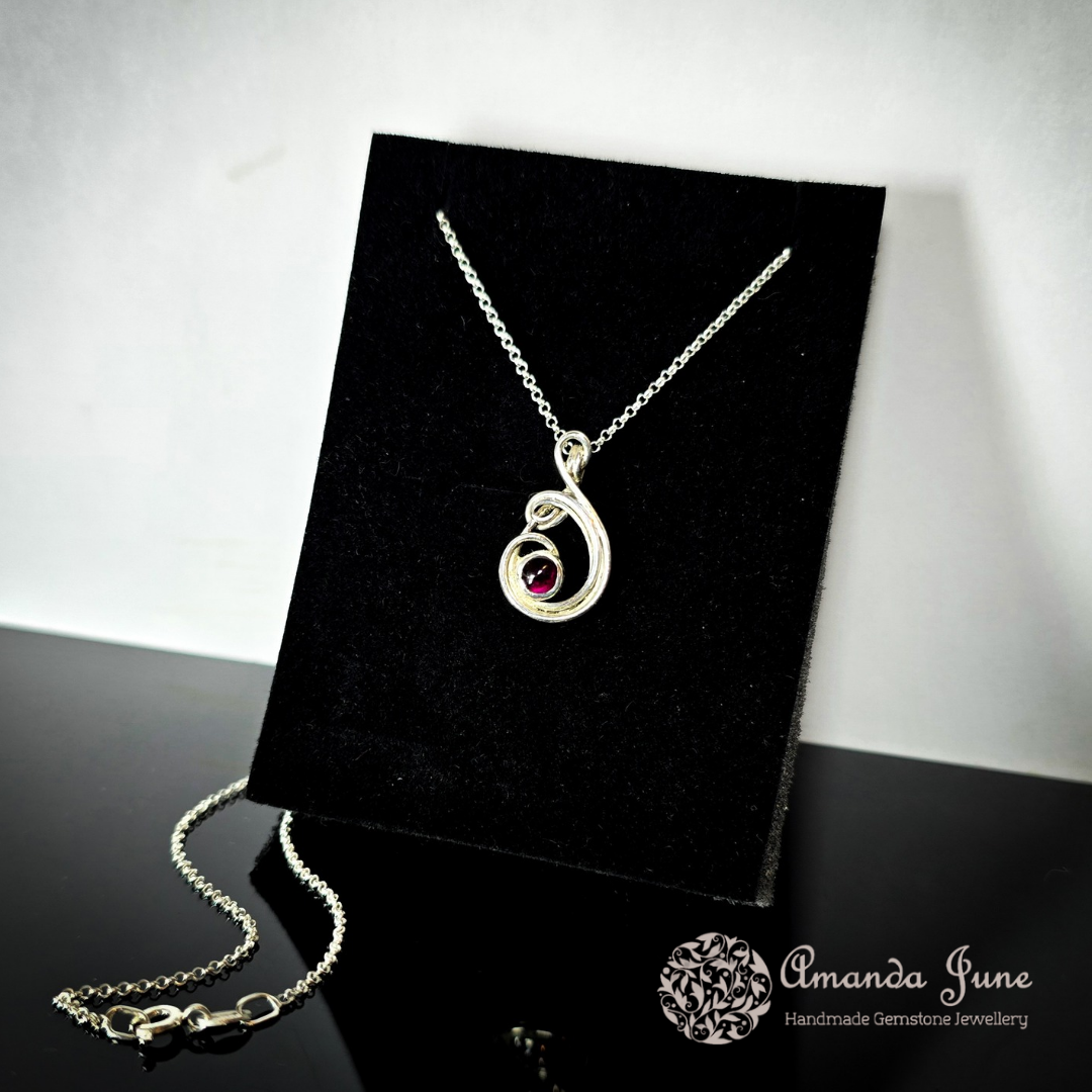Sterling Silver and Garnet Gemstone Pendant
