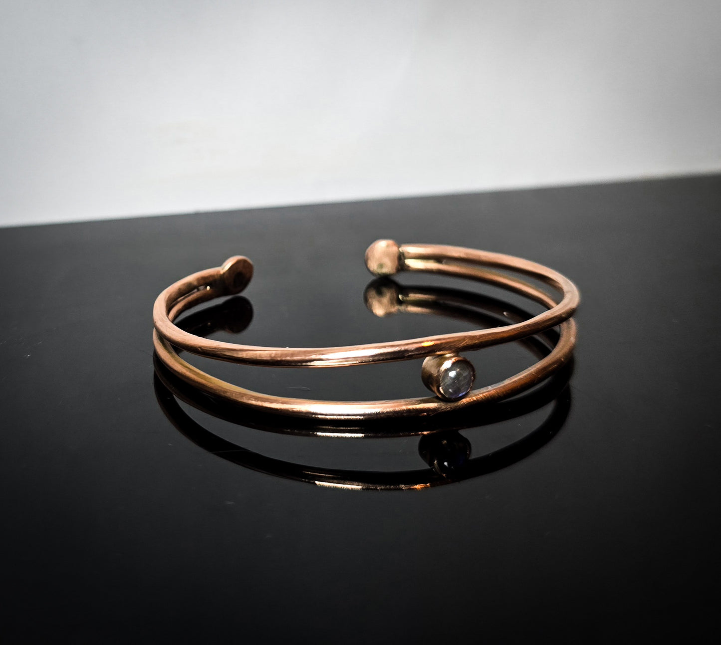 Labradorite and Copper Gemstone Bangle