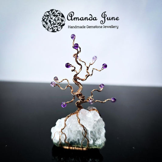 Tree of Life Ornament Amethyst Gemstone and Copper