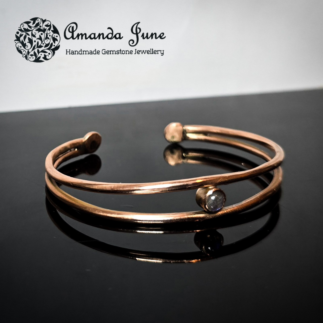 Labradorite and Copper Gemstone Bangle