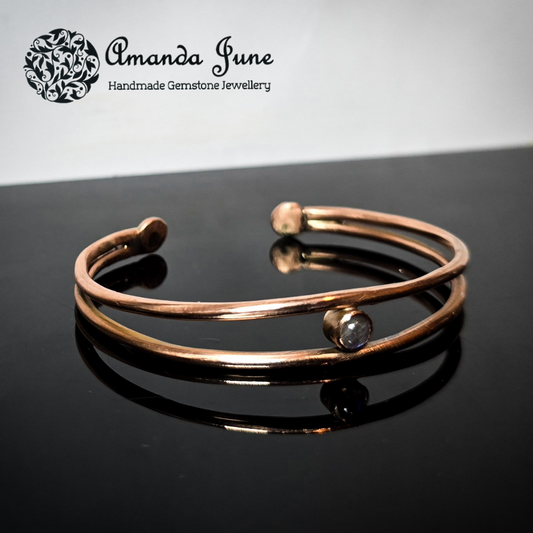 Labradorite and Copper Gemstone Bangle