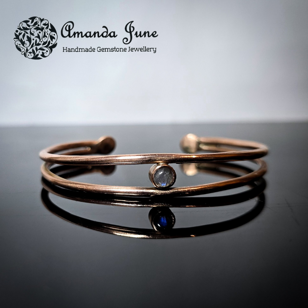 Labradorite and Copper Gemstone Bangle