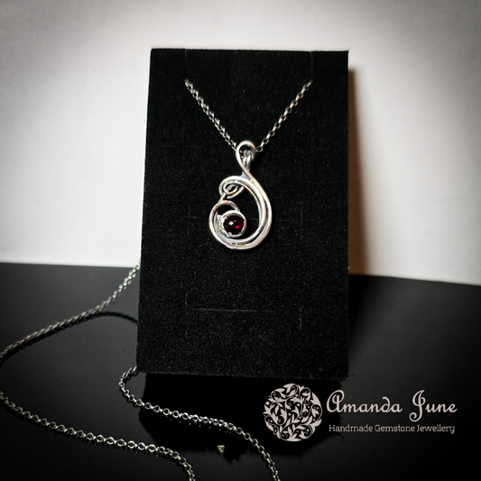 Sterling Silver and Garnet Gemstone Pendant